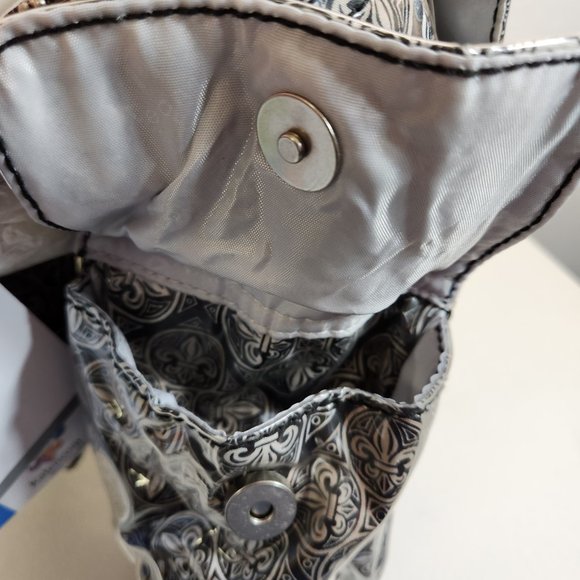 Diaper Bag NEW - Laminated Buckle Bag Fleur-De-Lis Baby Kalencom BNWT FAST SHIP - Picture 7 of 14